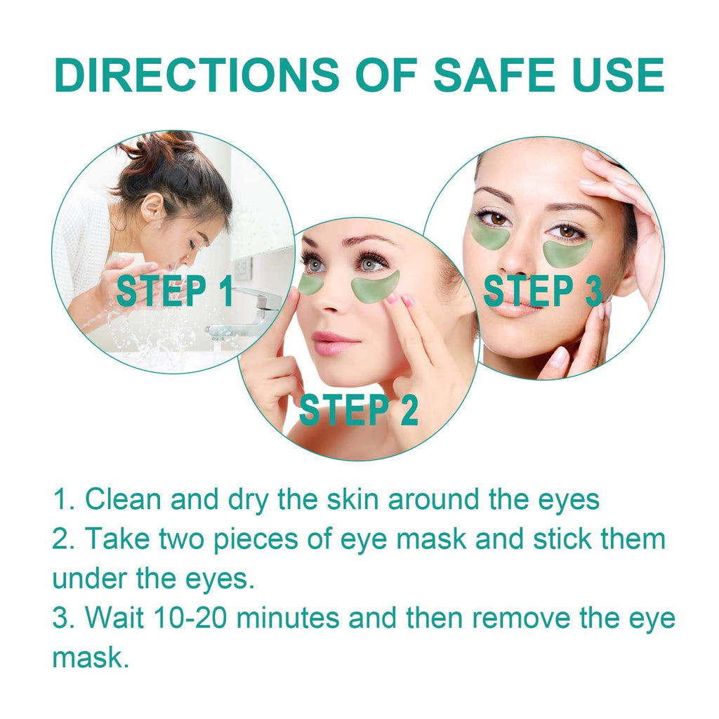 EELHOE Chlorella Vera Hydrogel Eye Mask, Moisturizing Desalination Eye