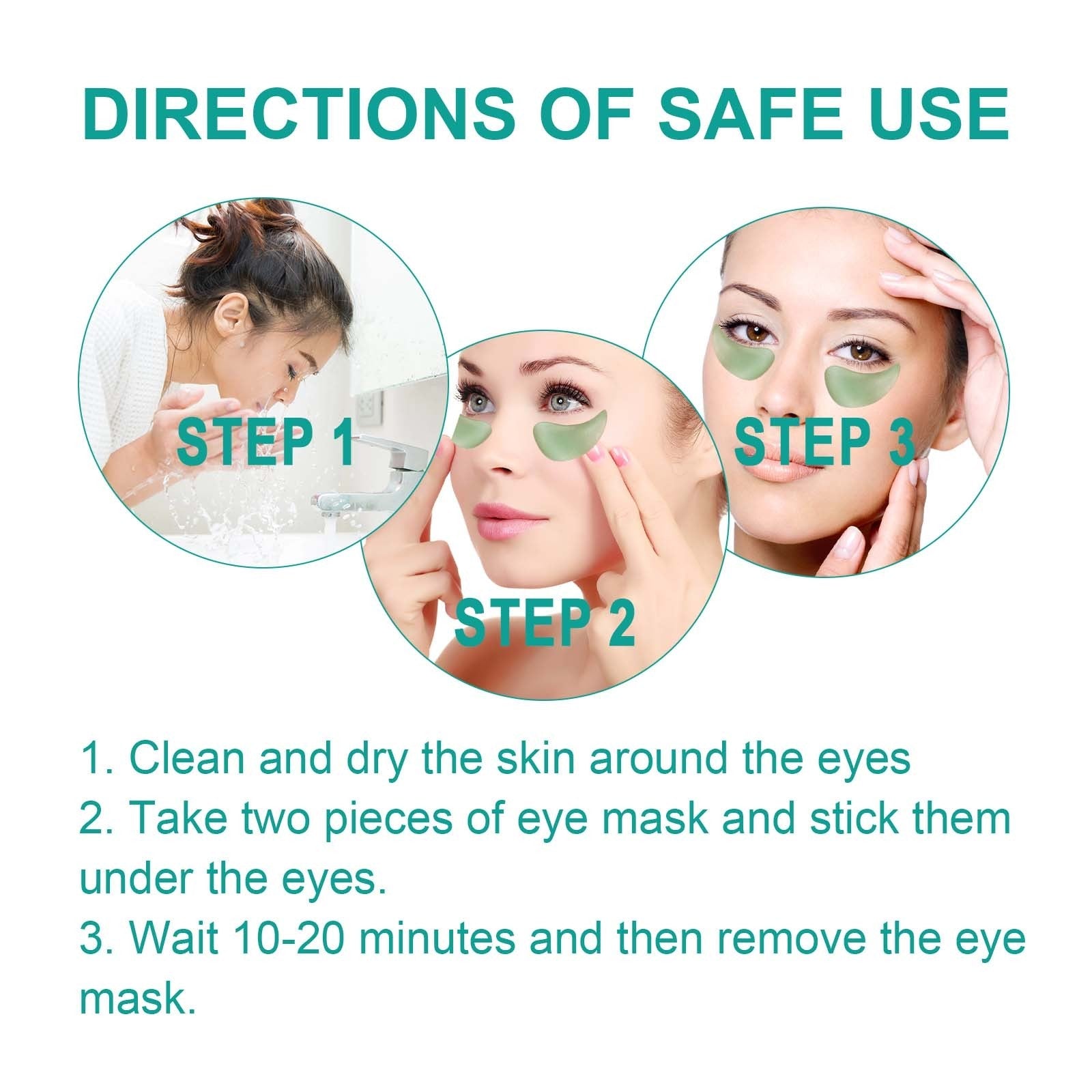 EELHOE Chlorella Vera Hydrogel Eye Mask, Moisturizing Desalination Eye