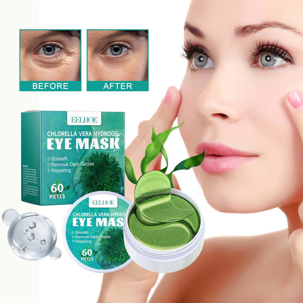 EELHOE Chlorella Vera Hydrogel Eye Mask, Moisturizing Desalination Eye